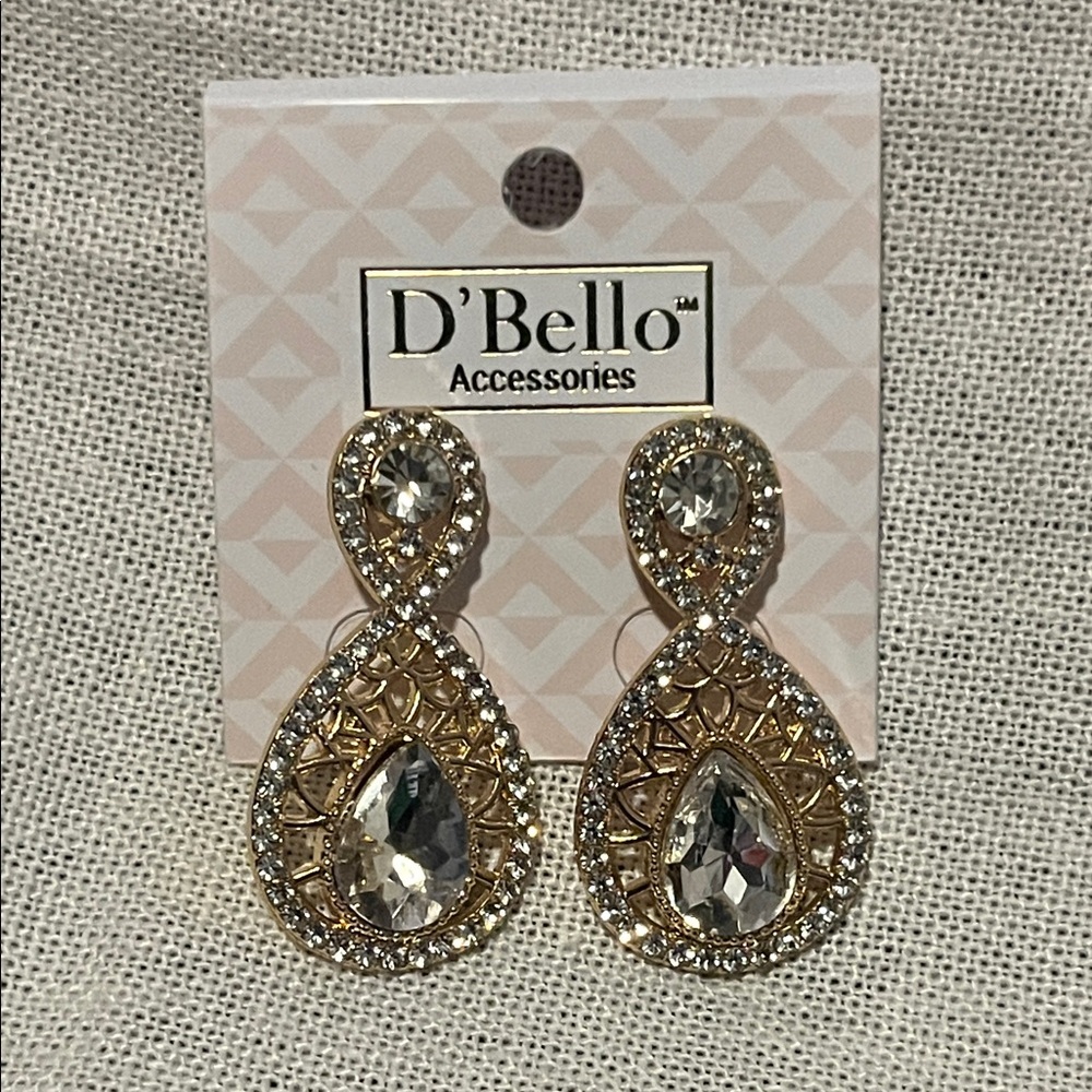 Gold and Silver Crystal Earrings